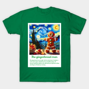 The Gingerbread man in starry night T-Shirt